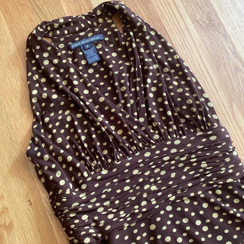 Brown Polka Dot Dress Size 8 - Picture 2 of 8